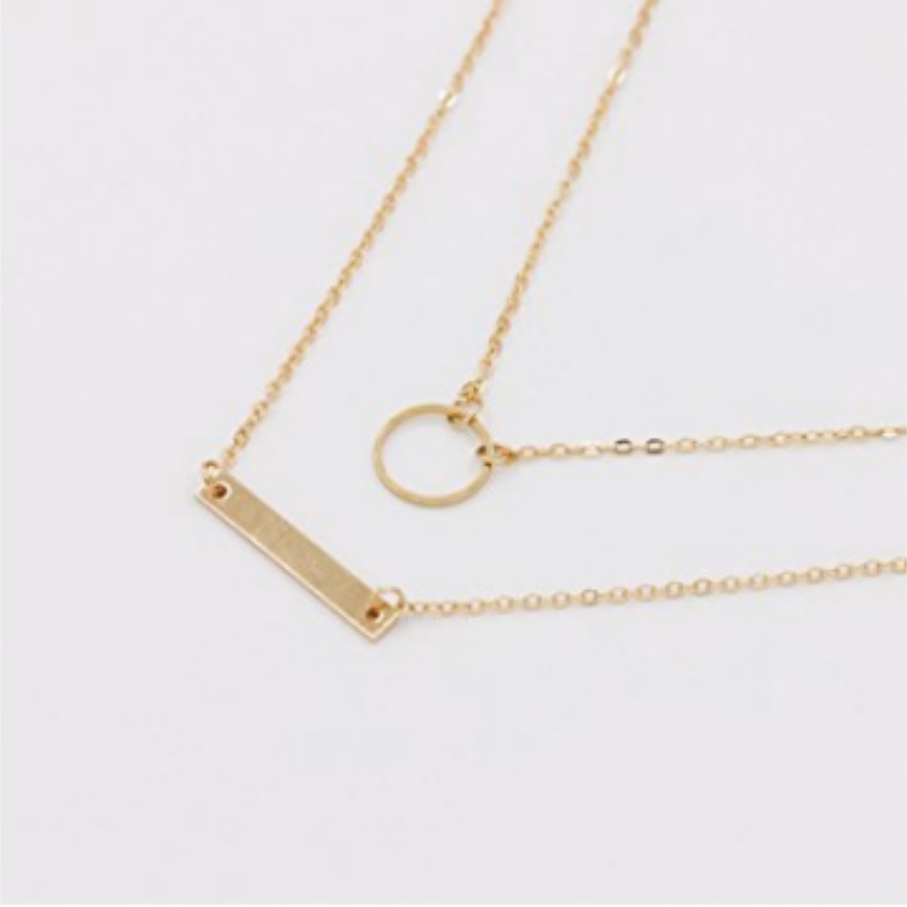 Dainty Circle and Bar Choker Necklace - Picture 3 of 4